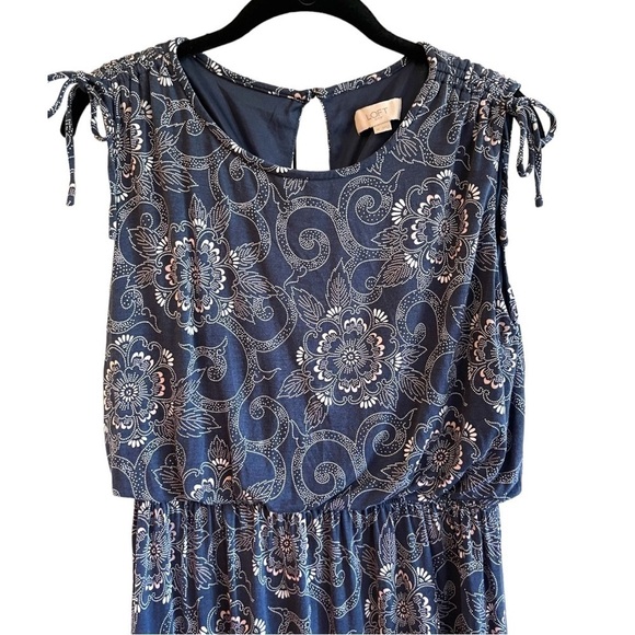 LOFT, CASUAL, SLEEVELESS DRESS IN BLUE PRINT,WITH TOUCHES OF PINK & WHITE.SIZE M - Picture 4 of 7